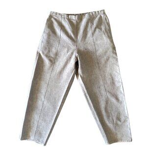 Tribe Womens Hemp Cotton Beige Pants Size M Barrel Leg Pull On Lagenlook Pockets